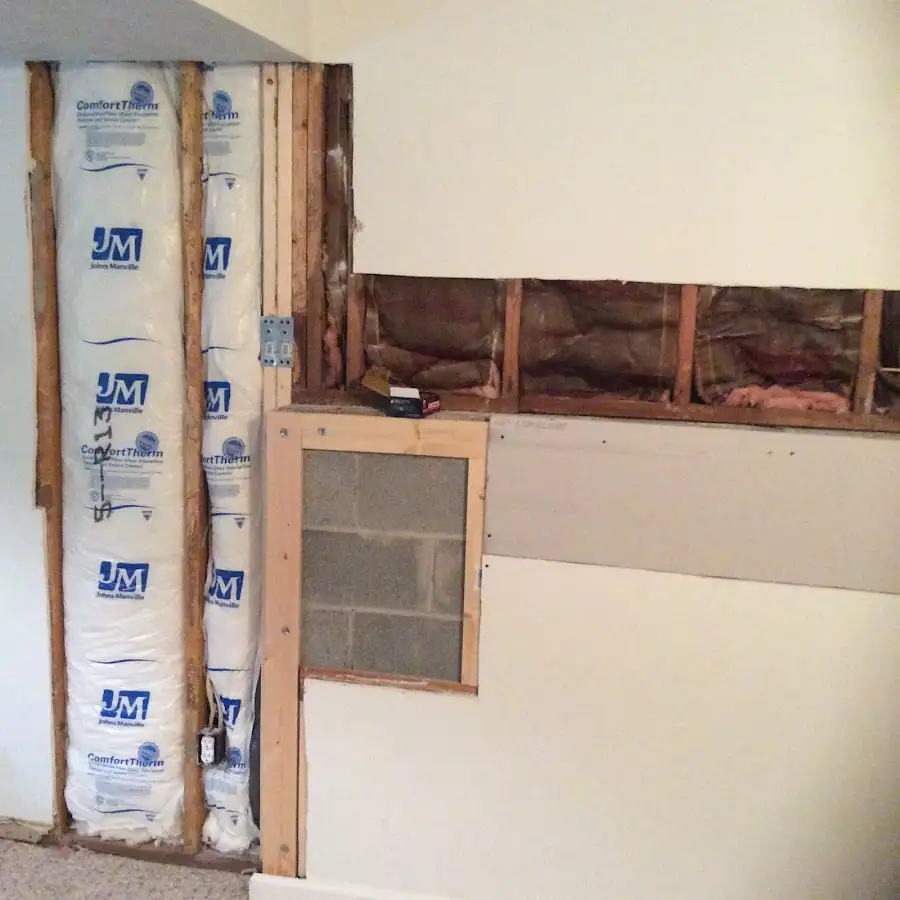 Wall insulation replacement during Odor Removal & Deodorization in Greenville